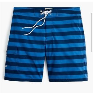 Blue striped board shirt bathing suit